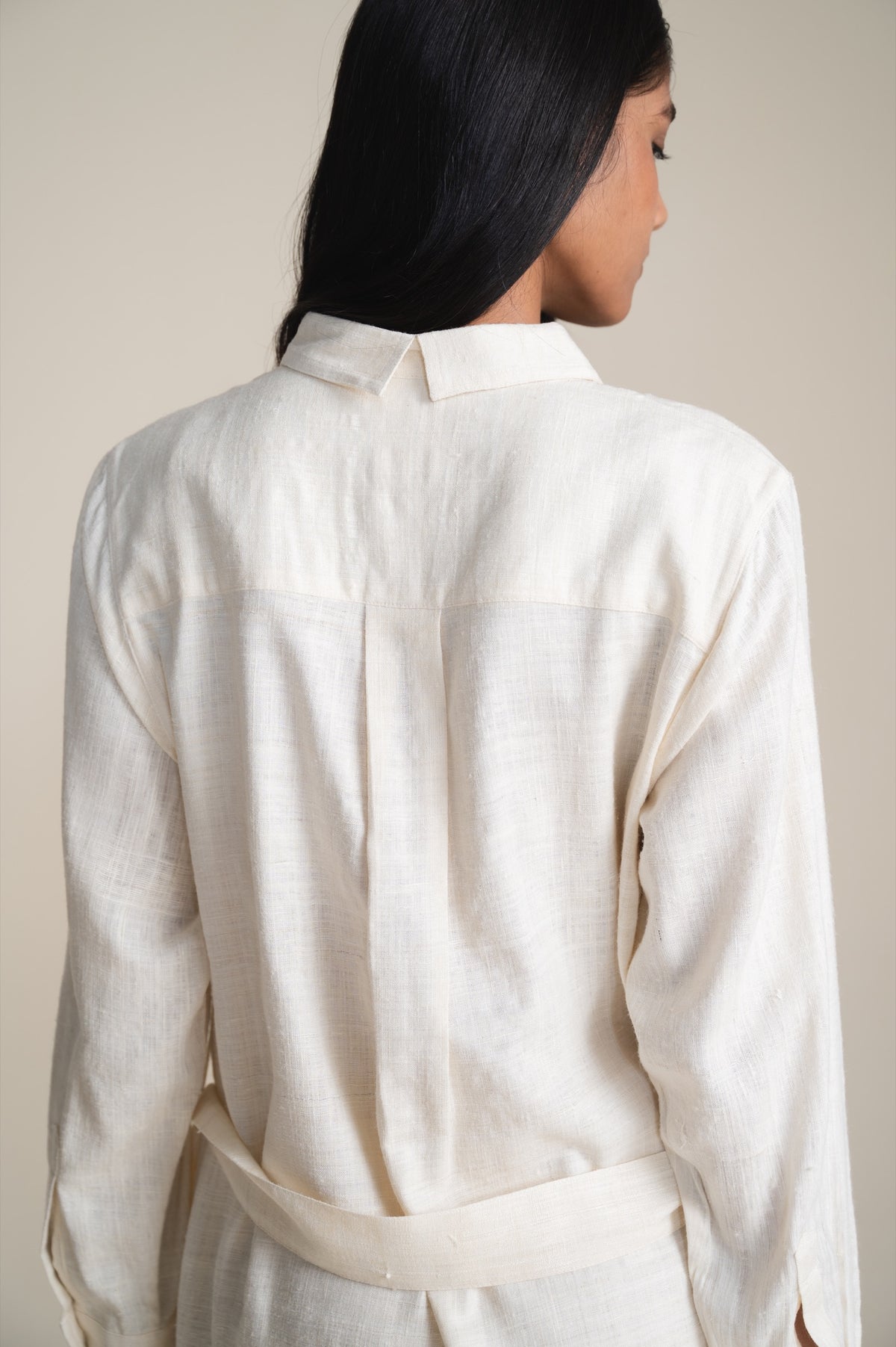 The Charkha Shirt Dress | Ivory