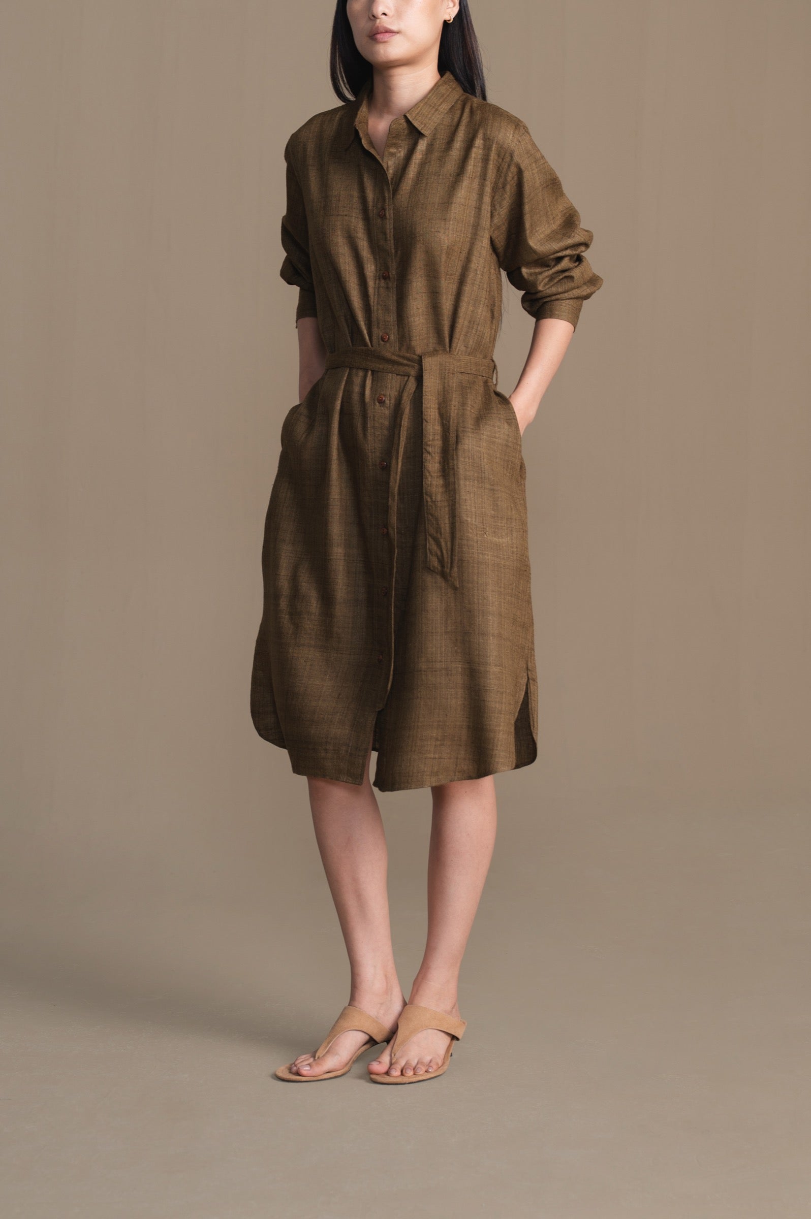The Charkha Shirt Dress | Moss