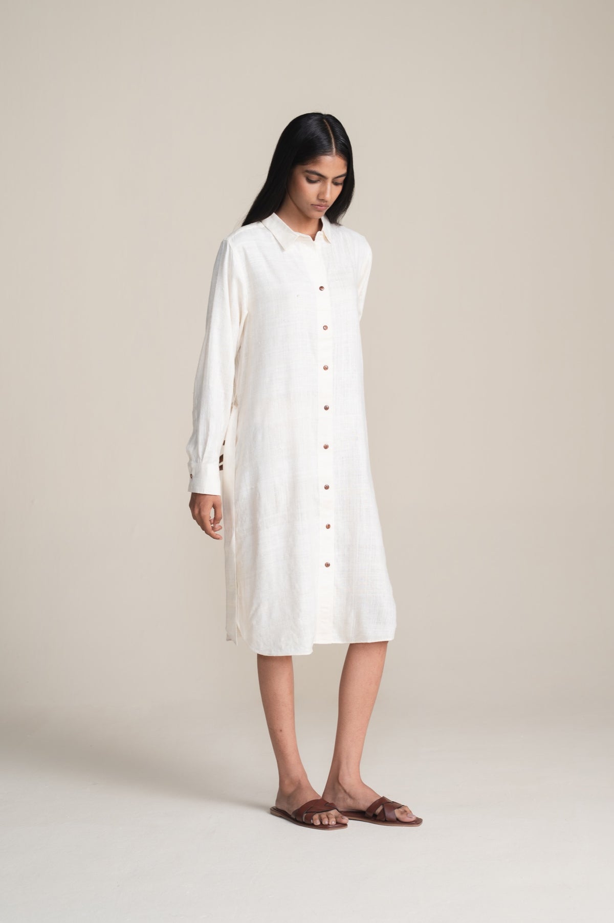The Charkha Shirt Dress | Ivory