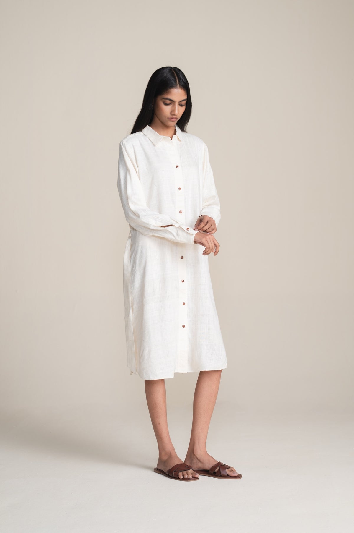 The Charkha Shirt Dress | Ivory