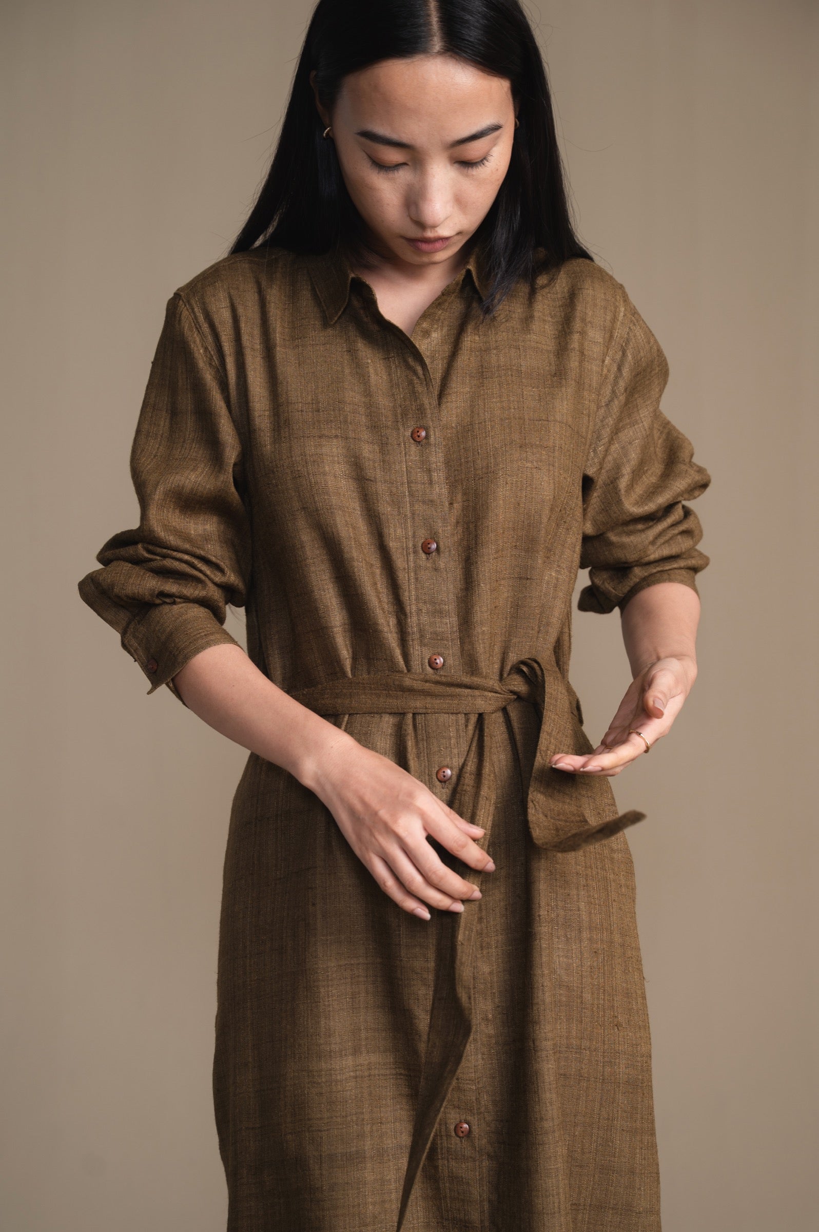 The Charkha Shirt Dress | Moss
