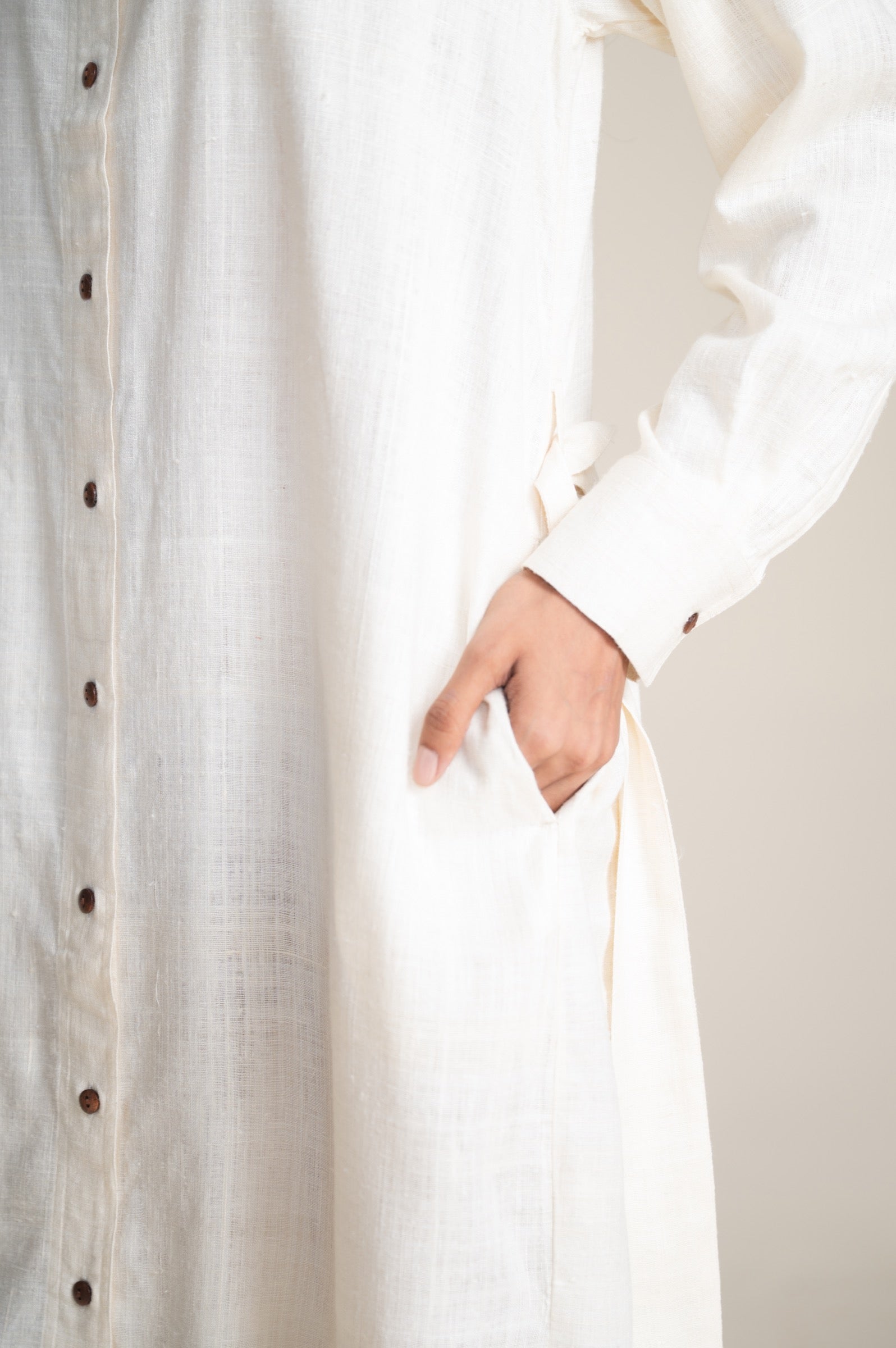 The Charkha Shirt Dress | Ivory