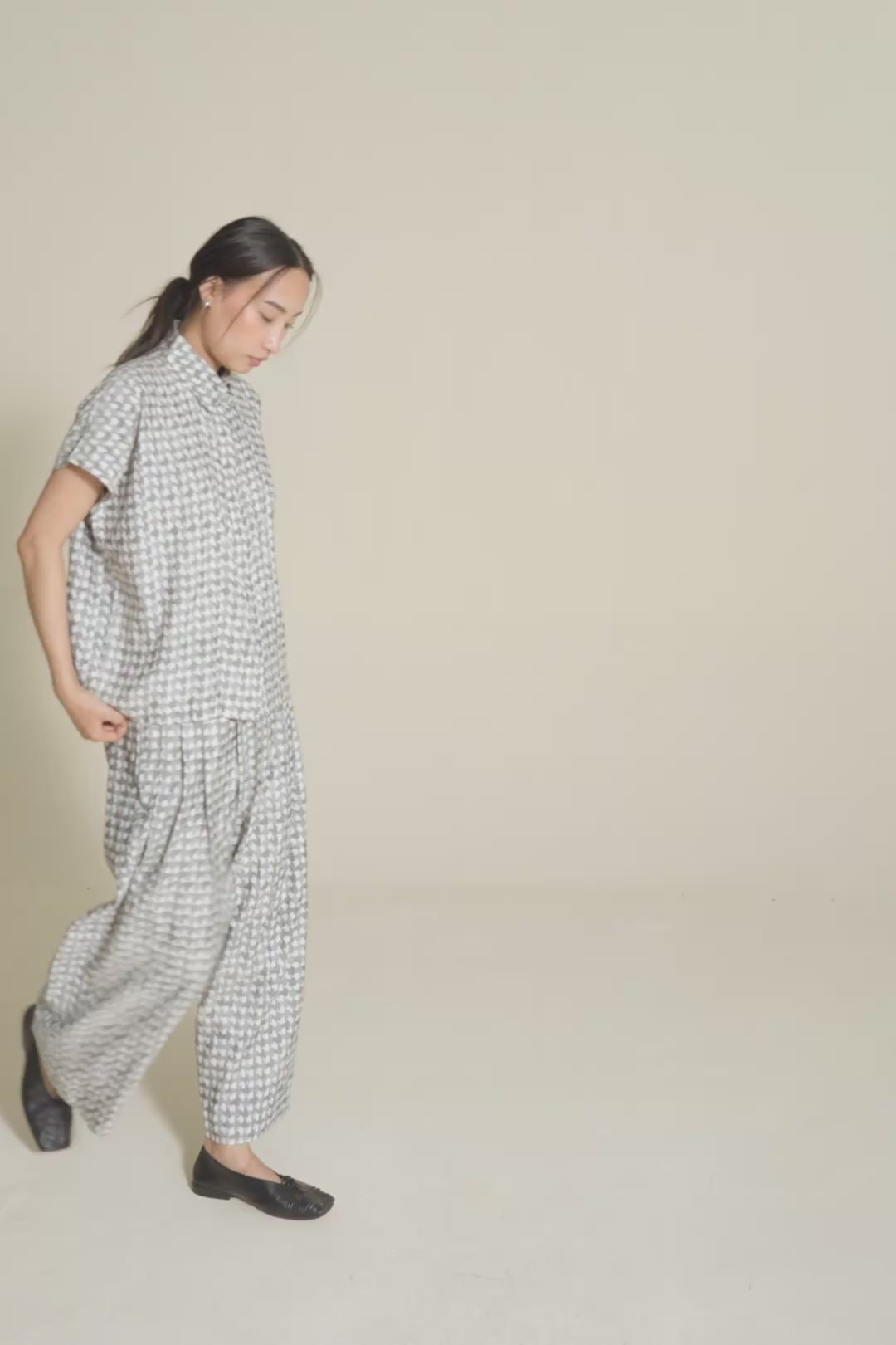 The Heritage Raglan Shirt | Ash Houndstooth