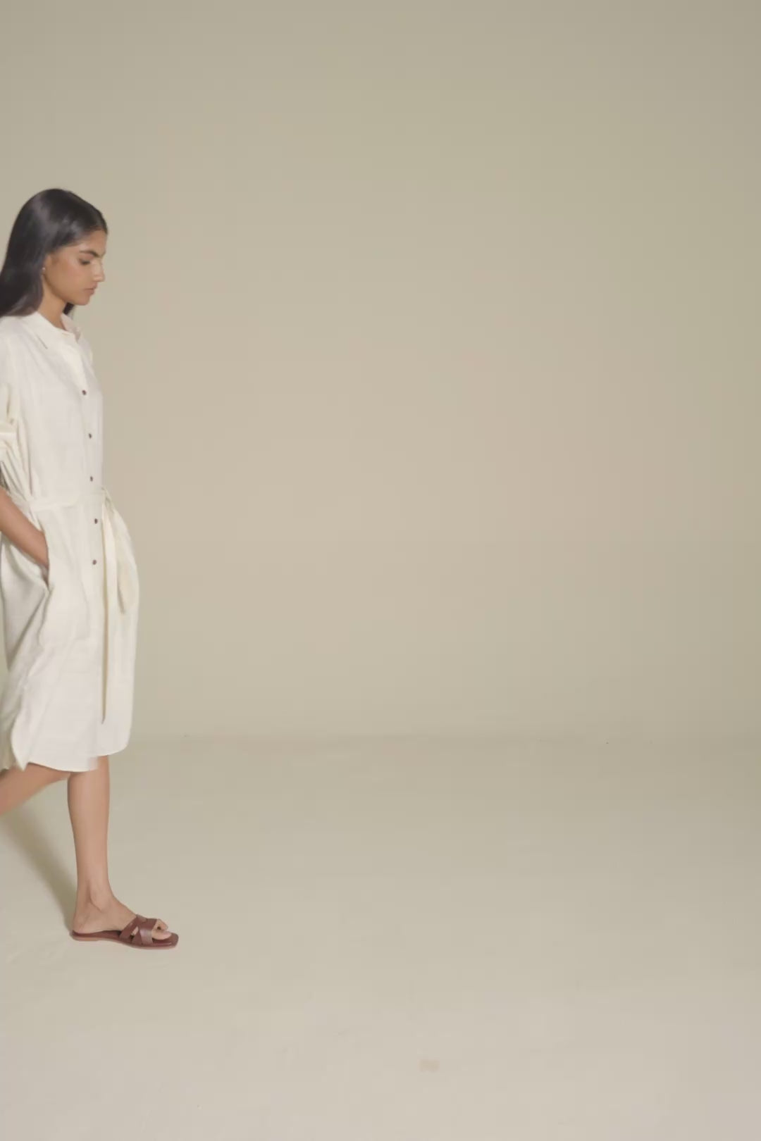 The Charkha Shirt Dress | Ivory